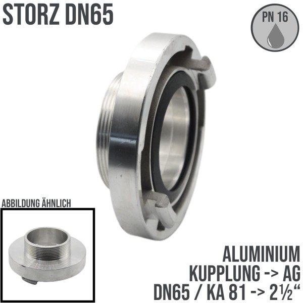 STORZ DN65 KA81 Kupplung Außengewinde AG 2 1/2" Saug Bau Feuerwehr Schlauch PN 16 bar