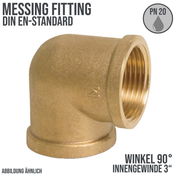 3" Winkel 90° Innen x Innengewinde IG Messing Fittings PN 20 bar