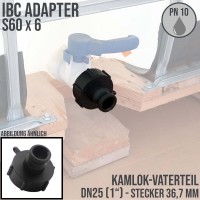 S60x6 IBC Adapter auf Kamlok Vaterteil 1" (DN25) Container Tank Zubehör