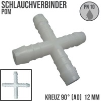 12 mm POM Kreuz Schlauchverbinder Stutzen Verbinder Fitting