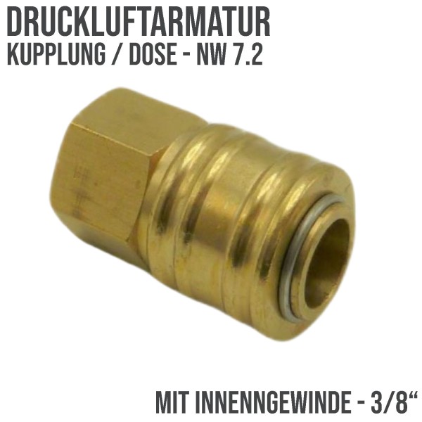 3/8 " Druckluft Kupplung Dose Schnellkupplung NW 7.2 mit Innengewinde (IG)