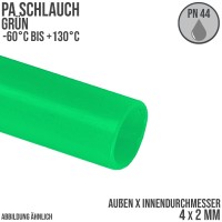 4 x 2 mm Polyamid PA Pneumatik Schlauch grün - PN 44 bar - 25 m Rolle