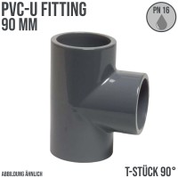 90 mm PVC Klebe Fitting T-Stück 90° Muffe Verbinder