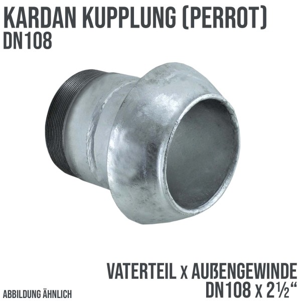 DN 108 Kardan Kupplung System Perrot Vaterteil (VT) mit Außengewinde 2 1/2" Zoll