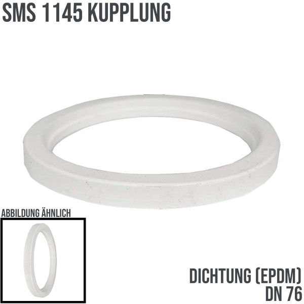 DN 76 SMS 1145 Kupplung Dichtung EPDM FDA - weiß