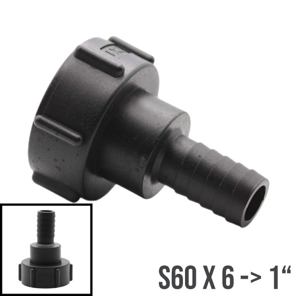 S60x6 IBC Adapter Tülle 1" (25mm) Container Tank Zubehör