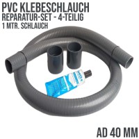 Reparatur Set PVC Klebeschlauch Flexschlauch Schwimmbad Pool Verlängerung 40 mm - 4-teilig