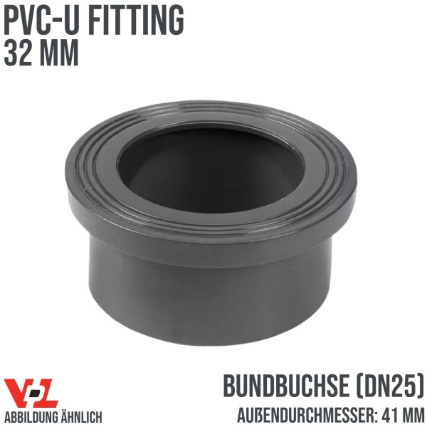 32 mm VDL PVC Klebe Fitting Bund Buchse DN 25 - Außendurchmesser 41 mm