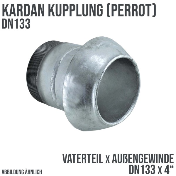 DN 133 Kardan Kupplung System Perrot Vaterteil (VT) mit Außengewinde 4" Zoll