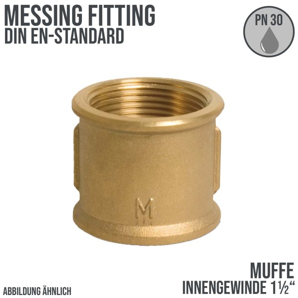 1 1/2" Muffe Innen x Innengewinde IG Messing Fittings PN 30 bar