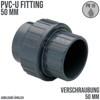 50 mm PVC Klebe Fitting Verschraubung Muffe Verbinder