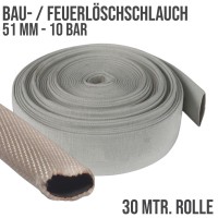 Bauschlauch Feuerlöschschlauch Feuerwehr Flach Industrie Wasser 51mm - 30m