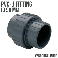 90 mm PVC Klebe Fitting Verschraubung 90 mm Muffe Verbinder