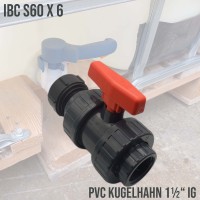 S60 x 6 IBC PVC-U Kugelhahn Ventil IG 1 1/2" Container Tank Zubehör Anschluss Set