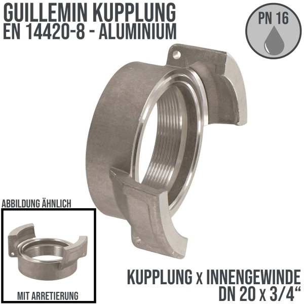 DN 20 Guillemin Kupplung BSPP Innengewinde IG 3/4" Aluminium - PN 16 bar