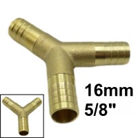 5/8" 16 mm Y-Stück Schlauch Verbinder Tülle Kupplung Reparaturröhrchen Messing