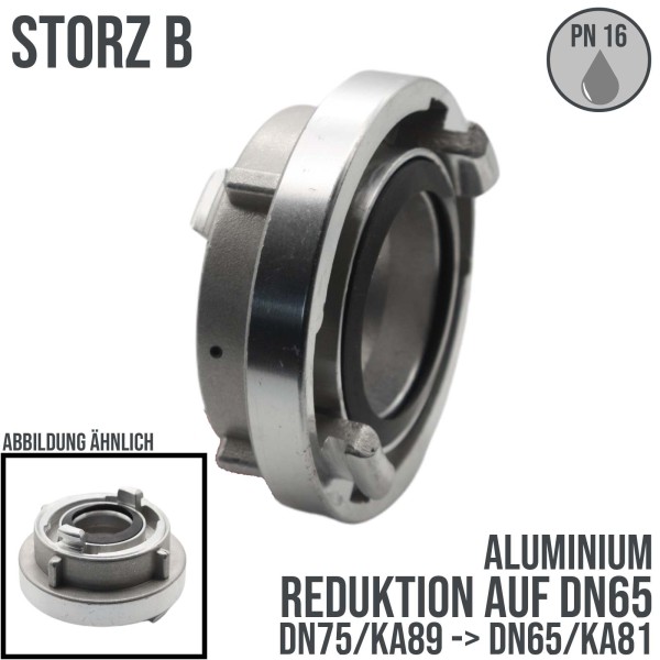 STORZ B DN75 KA89 auf DN65 Reduktion Adapter Kupplung Schlauch PN 16 bar