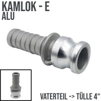 Kamlock Typ E (ALU) Vaterteil Schnelleinband -> Tülle 103 mm 4" Zoll DN100