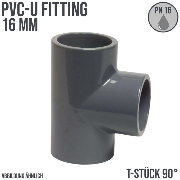 16 mm PVC Klebe Fitting T-Stück 90° Verbinder Muffe