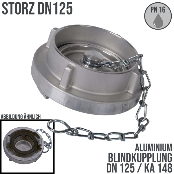 STORZ DN125 KA148 Blindkupplung mit Kette Saug Bau Feuerwehr Schlauch PN 16 bar