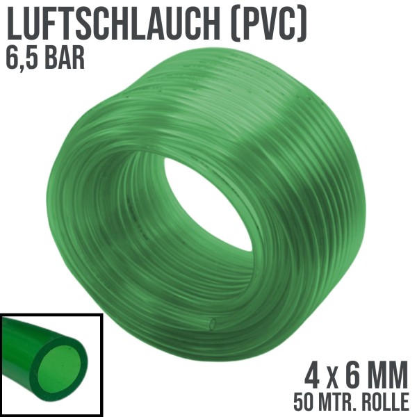 4 x 6 mm PVC Luft Filter Wasser Universal Labor Aquarium Terrarium Schlauch grün transparent - PN 6,