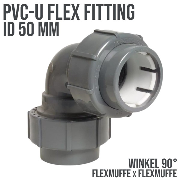 50 mm PVC Flex Fitting Winkel 90° Klemm x Klemmmuffe - 4bar