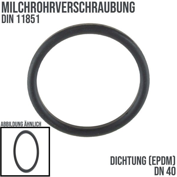 DN 40 Milchrohr Verschraubung DIN 11851 Dichtung EPDM FDA - schwarz