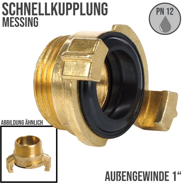 1" Schnellkupplung Gewindestück Außengewinde AG Messing (GEKA kompatibel) - PN 12 bar
