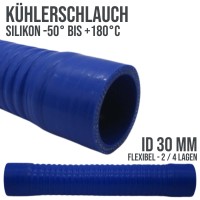 30 x 40 mm flexibler Kühlerschlauch Silikon LLK Ladeluft Kühlmittel Schlauch blau (500mm)