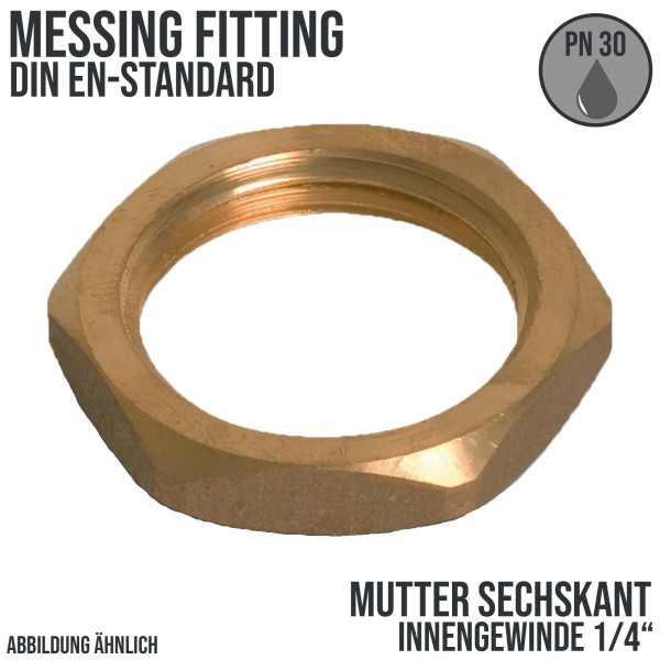 1/4" Sechskant-Mutter Innengewinde IG Messing Fittings PN 30 bar