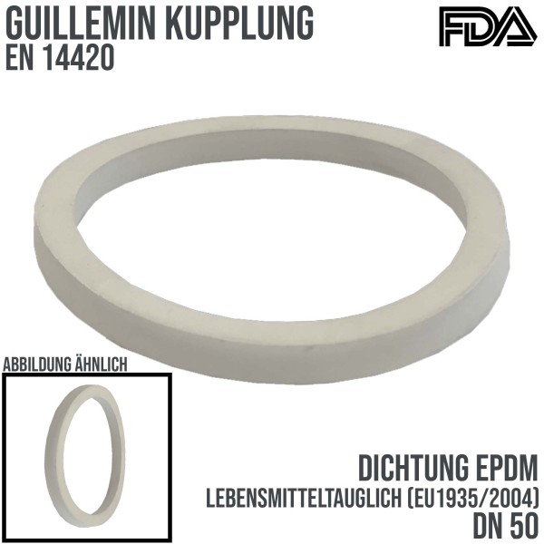 DN 50 Guillemin Kupplung Ersatz Dichtung EPDM weiß FDA Lebensmittel EU1935/2004