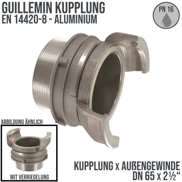 DN 65 Guillemin Kupplung Verriegelung BSPP Außengewinde AG 2 1/2" Aluminium - PN 16 bar