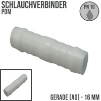 16 mm POM Schlauchverbinder Stutzen Verbinder Fitting