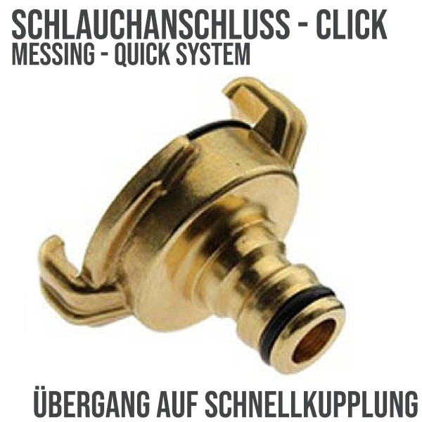 Übergang Schnellanschluss auf Click-System Quick Connect Schnellanschluss Messing (Gardena kompatibe