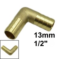 1/2" 13 mm 90° Winkel Schlauch Verbinder Tülle Kupplung Reparaturröhrchen Messing