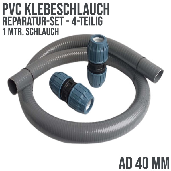Rep.Set PVC-Klebeschlauch PE 40mm - 1 mtr. (3-teilig)