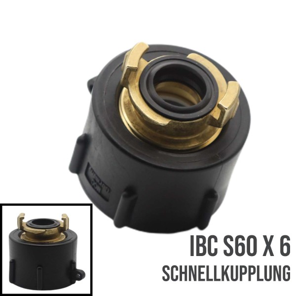 S60x6 IBC Adapter auf Schnellanschluss (GEKA kompatibel) Container Tank Zubehör