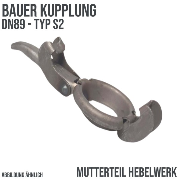 Bauer Kupplung Typ S2 DN 89 Mutterteil (MT) Hebelwerk Gülleschlauch - PN 12 bar