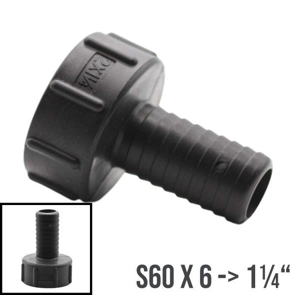 S60x6 IBC Adapter Tülle 1 1/4" (32mm) Container Tank Zubehör