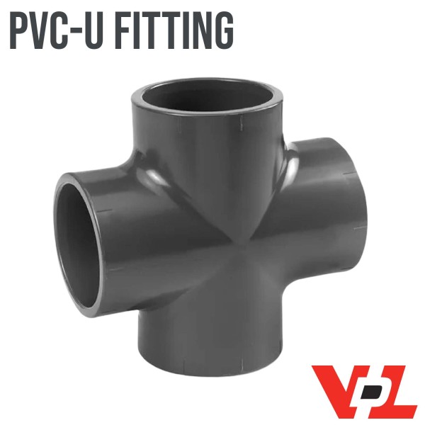 16 mm PVC Klebe Fitting Kreuz 90° Muffe Verbinder (PN16)