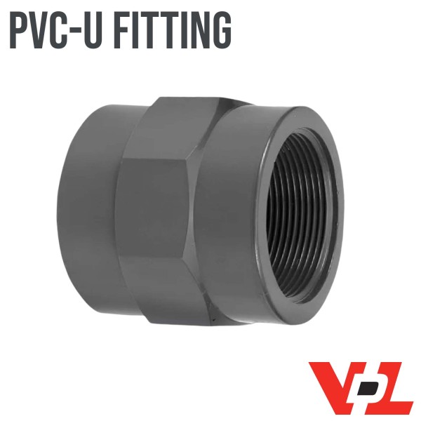 32 mm PVC Klebe Fitting Gewinde Muffe Verbinder 32mm x 3/4" (PN16)