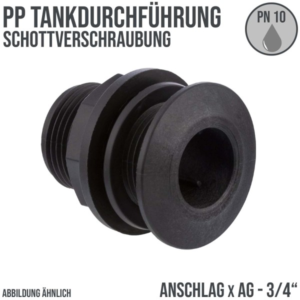 3/4" Tankdurchführung Schottverschraubung - Anschlag x AG - PN 10 bar